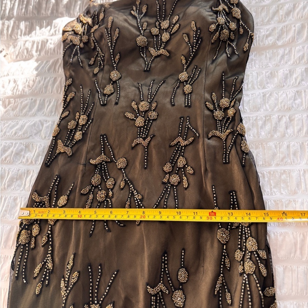 Stunning Vintage Bob Mackie Black/Green/Gold Beaded Dress - Picture 11 of 12